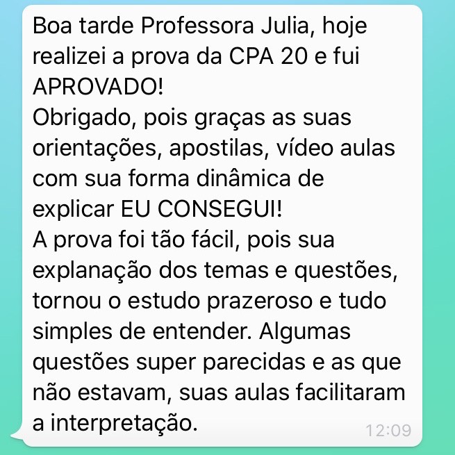 Depoimento de Aluno CPA