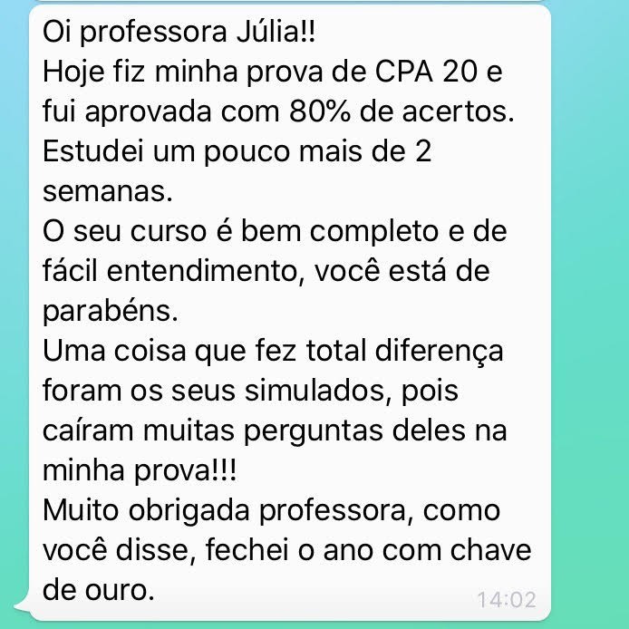 Depoimento de Aluno CPA